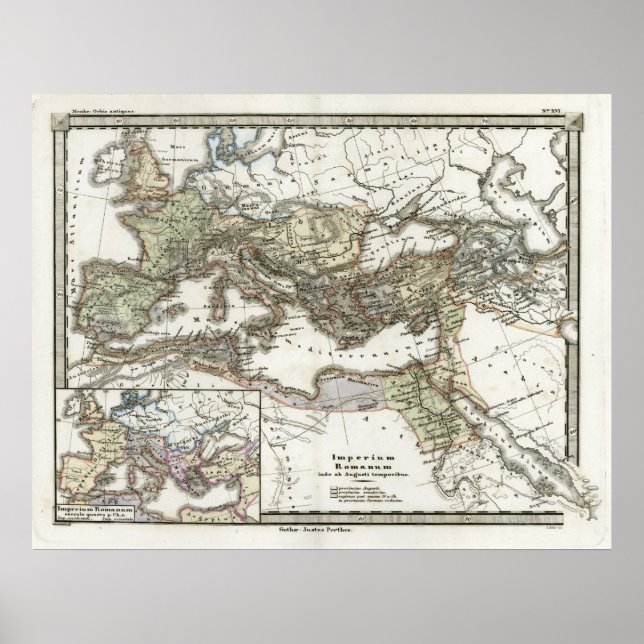 Pôster Antique Map of the Roman Empire (Frente)