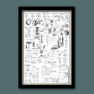 Poster Antique Optical Instruments Chart
