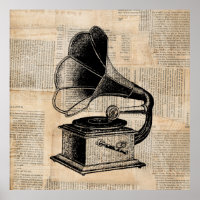 Antique Phonograph Talking Machine Music Art