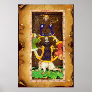 PÔSTER ANTIQUE RENAISSANCE TAROTS 10/THE WHEEL OF FORTUNE
