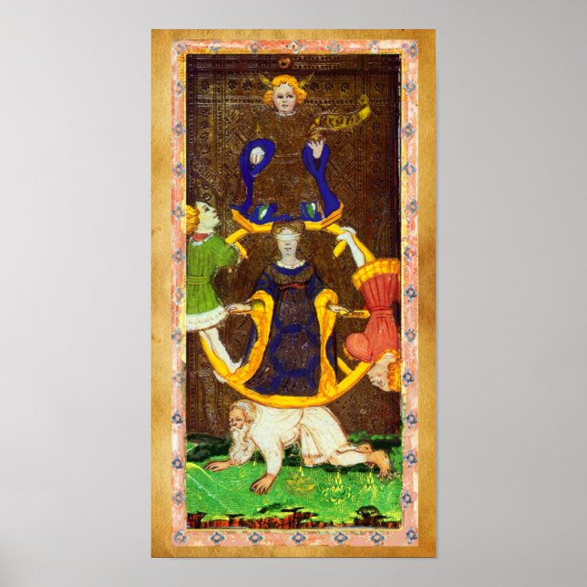 PÔSTER ANTIQUE RENAISSANCE TAROTS 10/THE WHEEL OF FORTUNE (Frente)