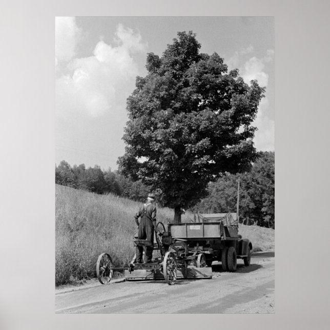 Pôster Antique Road Grader, 1937 (Frente)