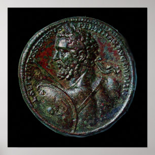 PÔSTER ANTIQUE ROMAN BRONZE MEDALLION SEPTIMUS SEVERO