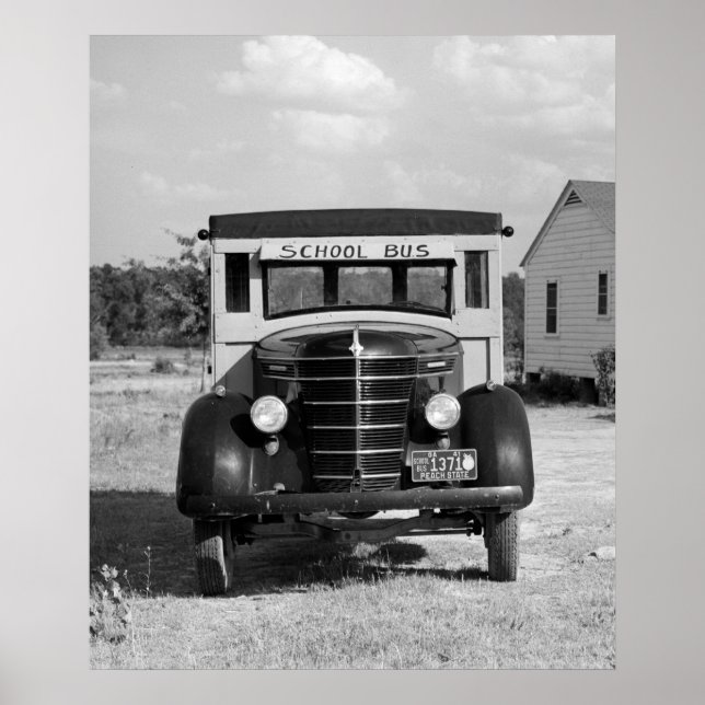 Poster Antique School Bus, Greensboro, Geórgia, 1941 (Frente)