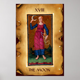 POSTER ANTÍQUIO RENAISSANCE TAROTS 18 / A LUA