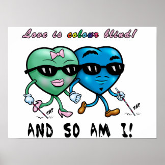 Poster antirracismo de corações apaixonados