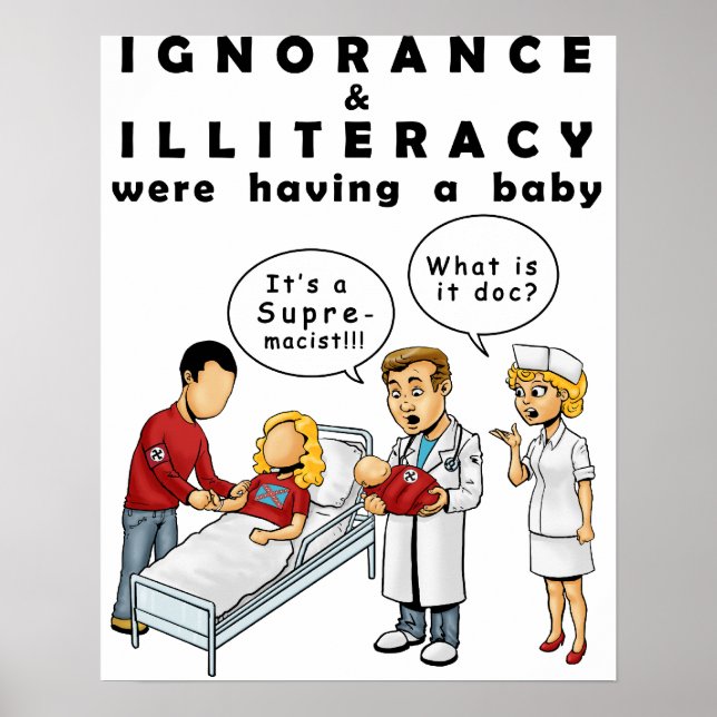 Poster antirracismo que mostra o nascimento do rac (Frente)