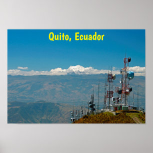Poster Antisana vulcano e mastros, Quito, Equador