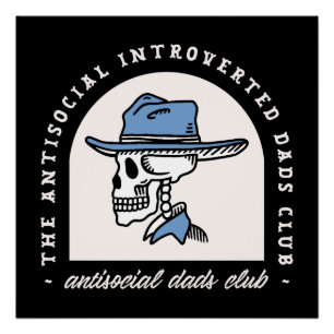 Pôster Antissocial introvertido pai cowboy escuro oeste