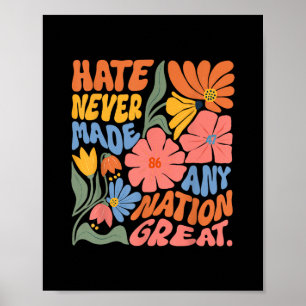 Poster Antitrump Floral Democrata Presidente Liberal