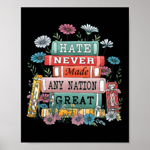 Poster Antitrump Floral Democrata Presidente Liberal 1