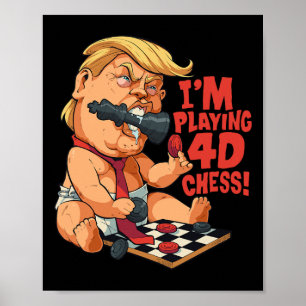 Poster Antitruque Engraçado Por Paródia de Xadrez 4d Engr