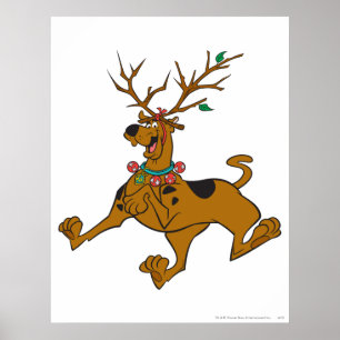 Pôster Antlers do feriado do Natal de Scooby-Doo