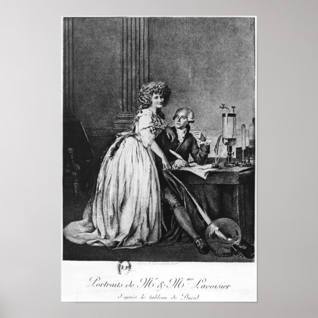 Pôster Antoine Laurent Lavoisier e sua esposa (Frente)