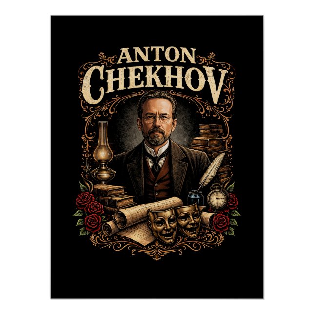 Pôster Anton Chekhov (Frente)