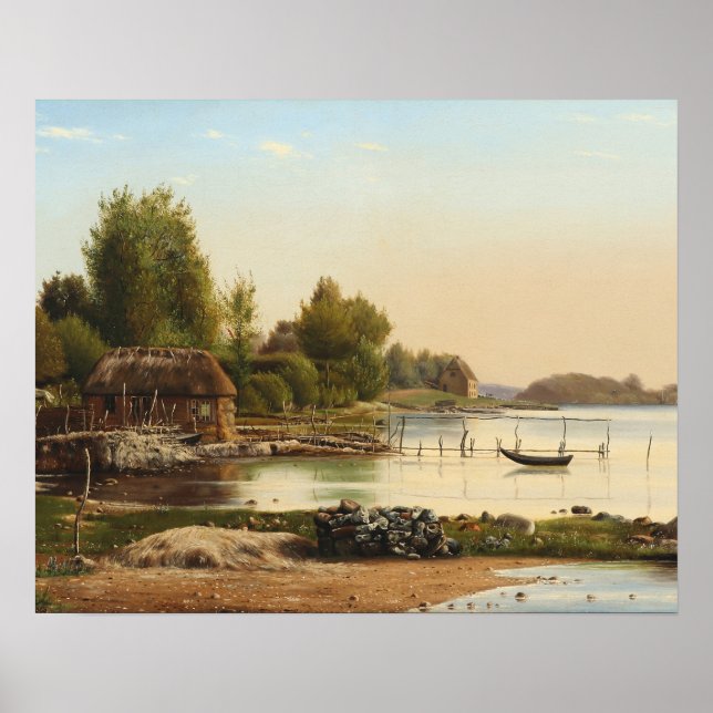 Poster Anton Thorenfeld - Paisagem em Svendborg Sund (Frente)