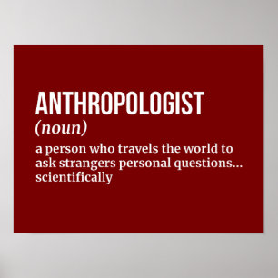 Poster Antropologista Cultural - Definição Engraçada