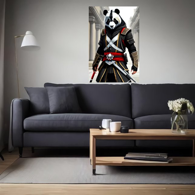 Poster Antropomórfico legal Panda Assassin | Arte AI (Criador carregado)