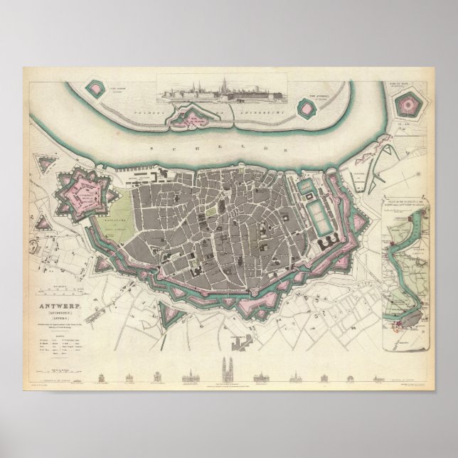 Pôster Antwerp Antwerpen Anvers (Frente)