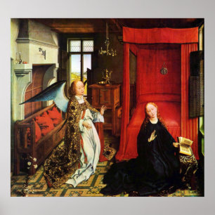 Pôster ANUNCIAÇÃO ANGEL Archangel Gabriel e Virgem