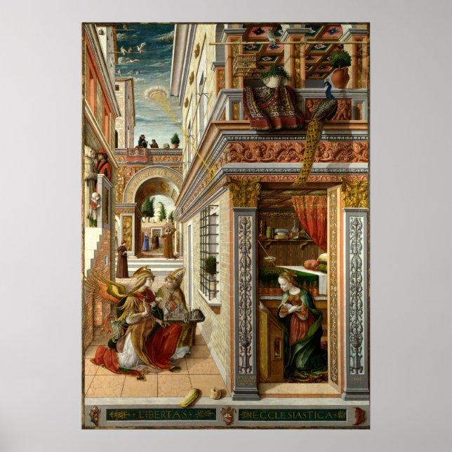 Poster Anunciação Com St. Emidius, 1486 (Frente)
