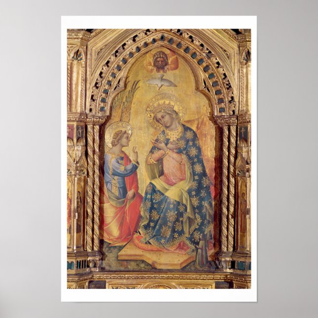 Pôster Anunciação (parte do poliptych) (óleo no painel (Frente)