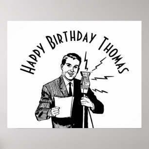 Poster Anunciante da Rádio Vintage Birthday