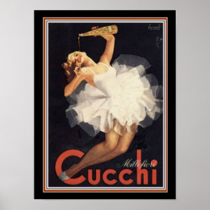 Poster Anúncio 12 x 16 do vintage de Cucchi Millefiori