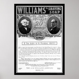 Pôster Anúncio 1901 do sabão de rapagem de Williams