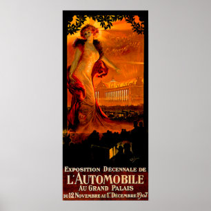 Poster Anúncio 1907 do automóvel do vintage do ~ da fei