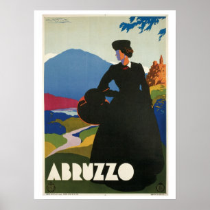 Pôster Anúncio 1930 italiano do viagem de Abruzzo do