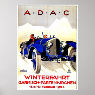 Pôster Anúncio alemão do automóvel do vintage do ~ da