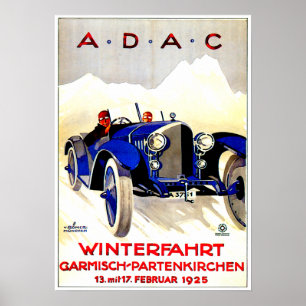 Pôster Anúncio alemão do automóvel do vintage do ~ da
