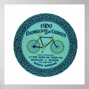 Pôster Anúncio amarelo da bicicleta de Colômbia de