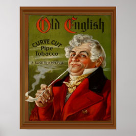 Poster Anúncio antigo do cigarro para cachimbo em inglês