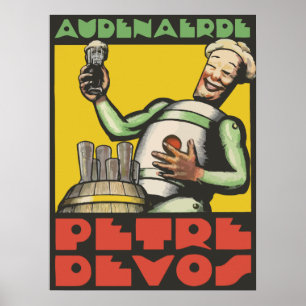 Poster Anúncio belga da cerveja do estilo do art deco