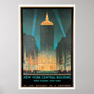 Poster Anúncio central do viagem da construção de New
