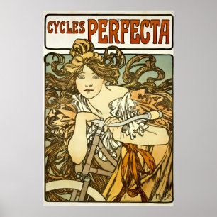 Pôster Anúncio da bicicleta de Nouveau da arte do vintag