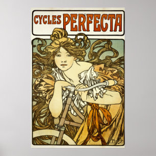Pôster Anúncio da bicicleta de Nouveau da arte do vintag