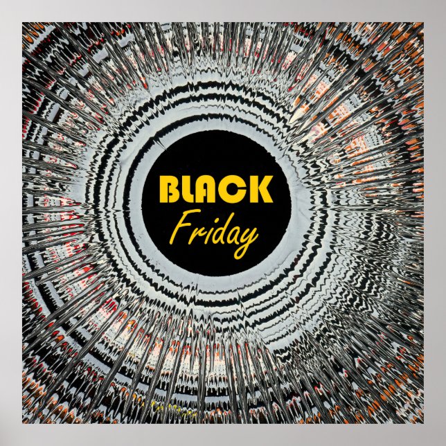 Poster Anúncio da Black Friday com arte de rotação origin (Frente)