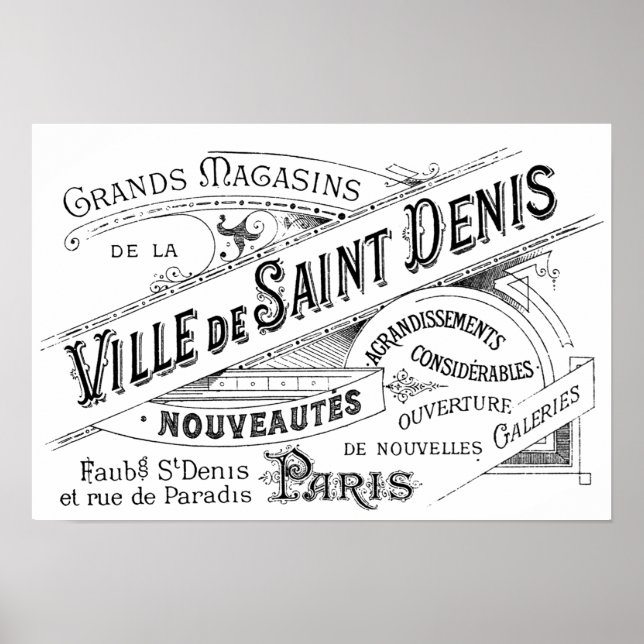 Poster Anúncio da Loja do Departamento de Paris da Vintag (Frente)