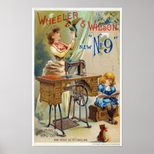 Poster Anúncio da máquina de costura Victorian Vintage
