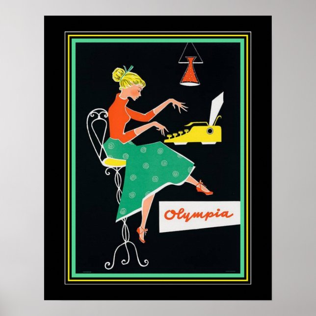 Poster Anúncio da Máquina de Digitalização do meio século (Frente)