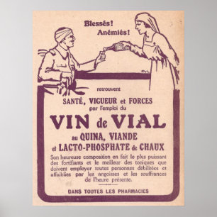 Pôster Anúncio da medicina do vintage de Vin de Tubo de