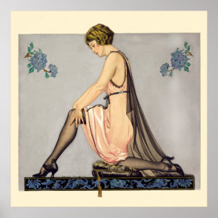 Poster Anúncio da meia de Nouveau da arte do vintage por