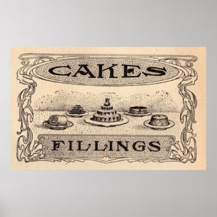 Pôster Anúncio da padaria do vintage