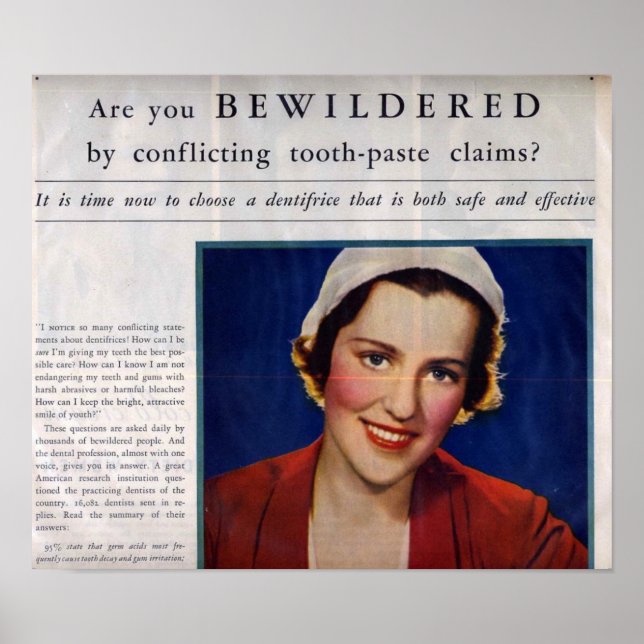 Poster Anúncio da pasta de dente Vintage (Frente)