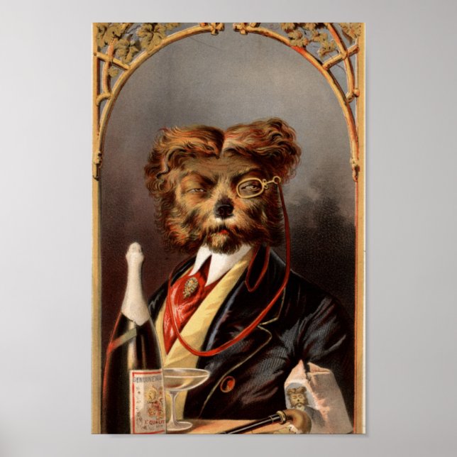 Poster Anúncio de Álcool Vintage (Frente)