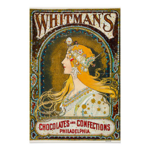 Pôster Anúncio de Alphonse Mucha Vintage Whitman