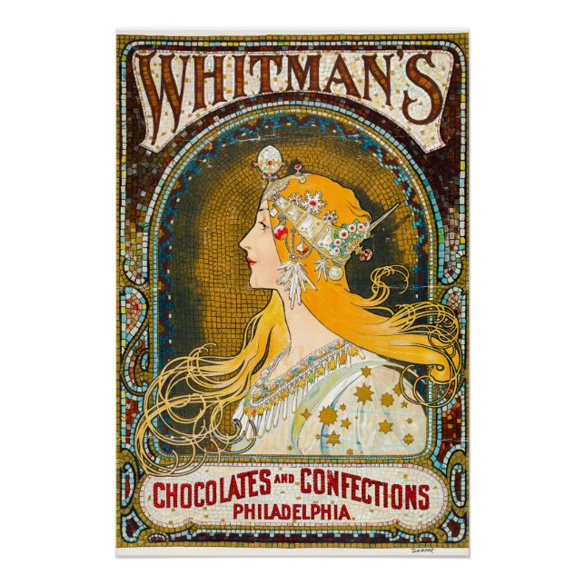 Pôster Anúncio de Alphonse Mucha Vintage Whitman (Frente)